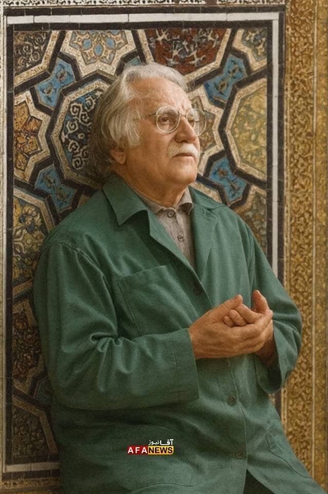 عکس/ تصویری ویژه از استاد فرشچیان در لباس خادمی امام رضا (ع)