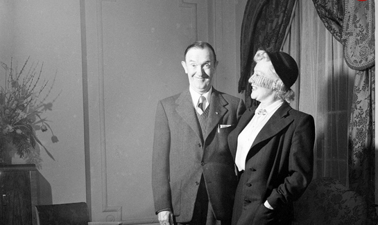 لورل و هاردی کنار همسران واقعی‌شان