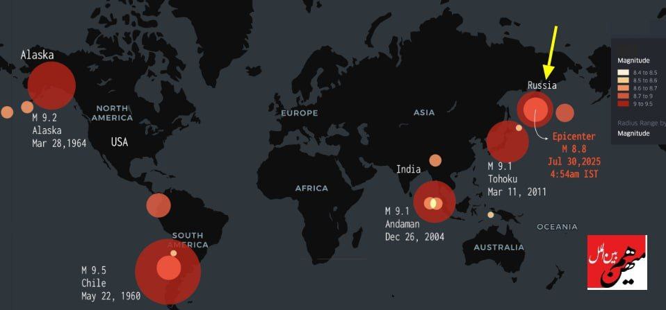 زلزله روسیه