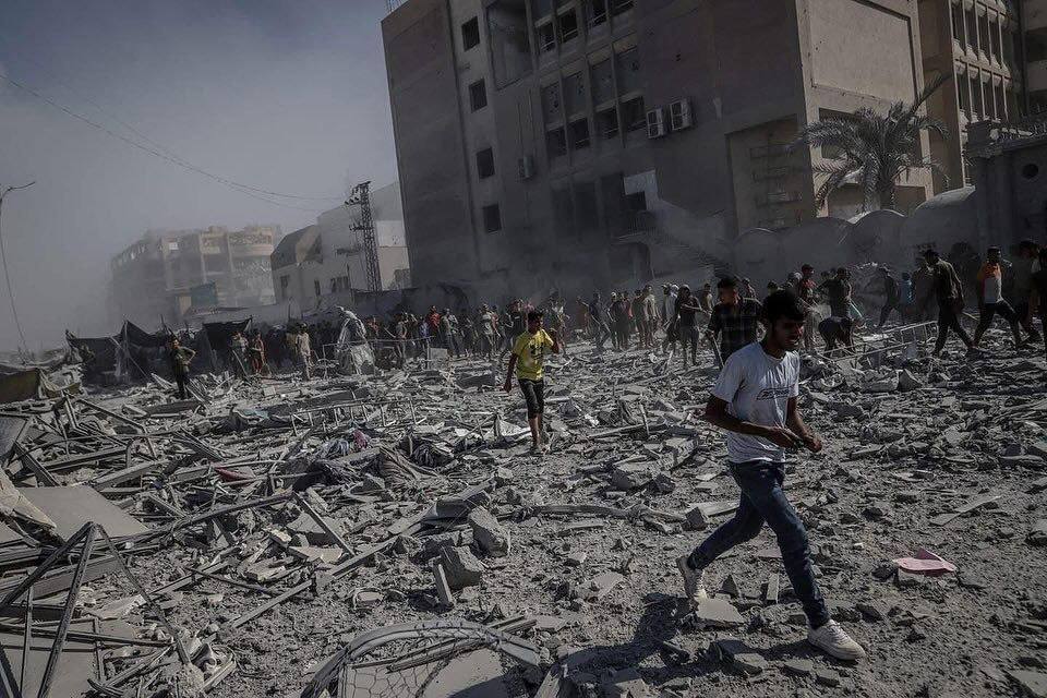 صحنه های هولناک از تخریب برج الرؤیا غزه