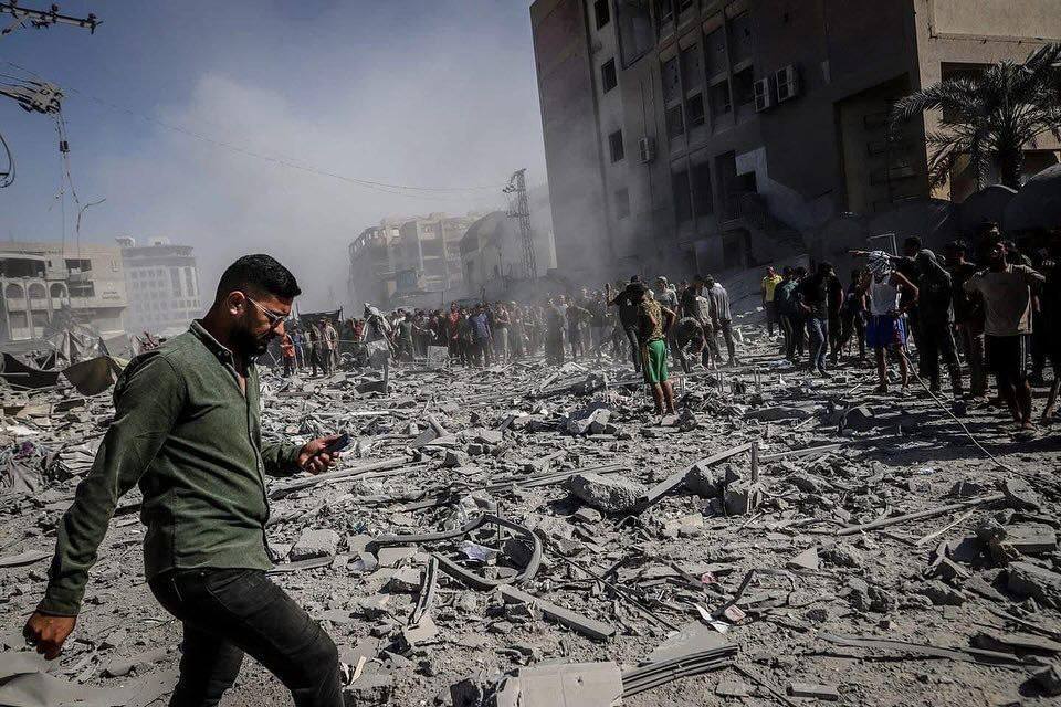 تخریب برج الرؤیا غزه