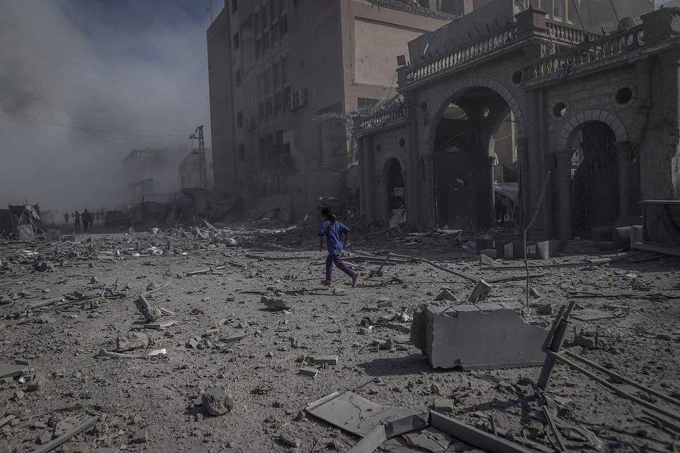 صحنه های تخریب برج الرؤیا غزه