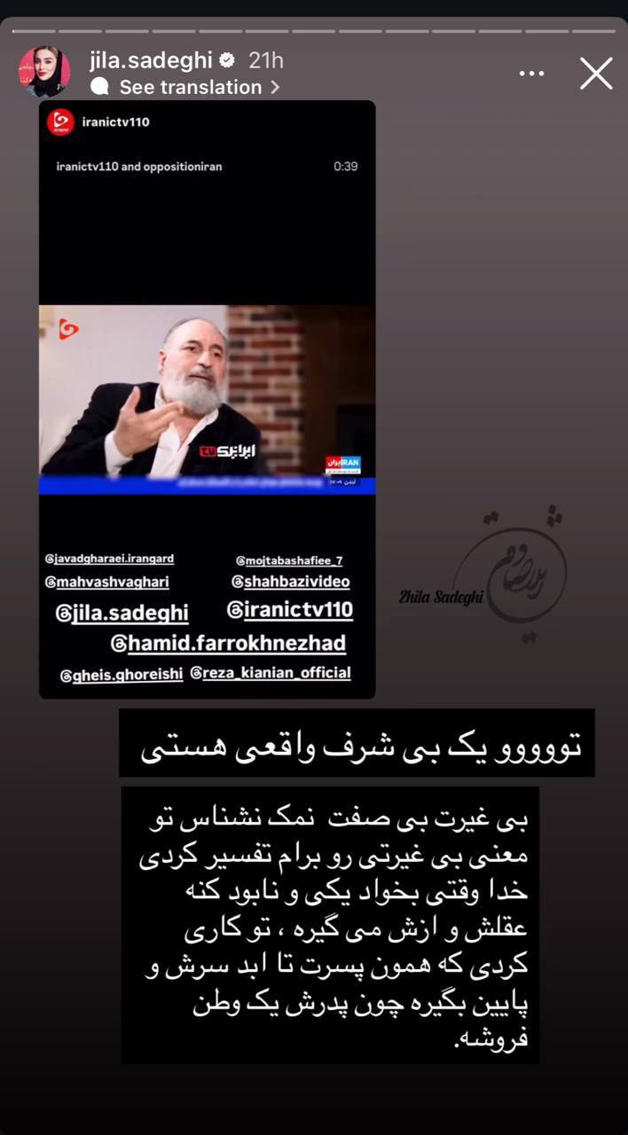 حمله بی‌سابقه ژیلا صادقی به حمید فرخ‌نژاد!