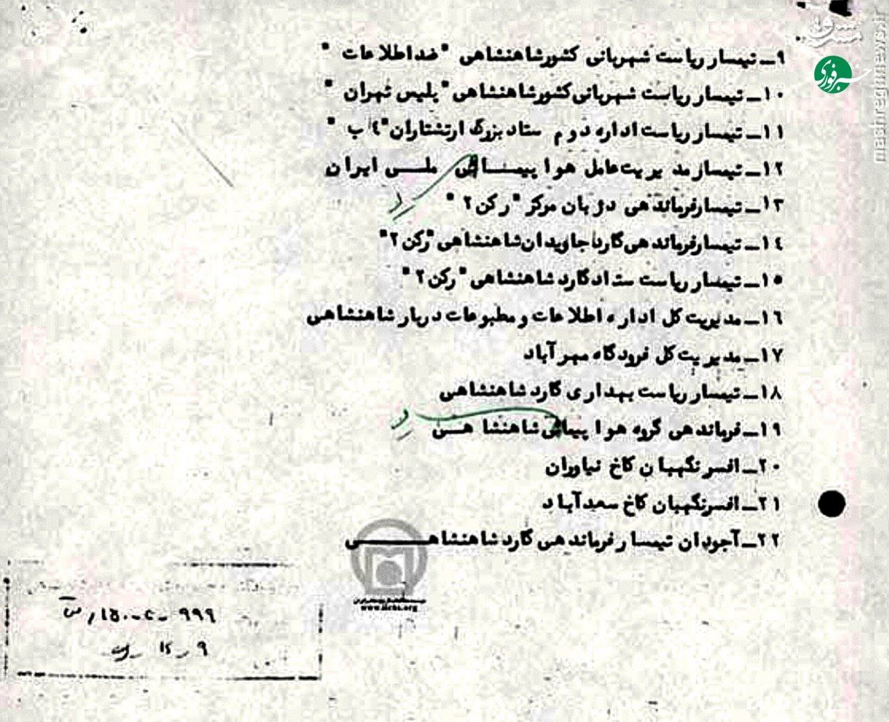 عکس/ اسامی مستعار خاندان پهلوی به روایت اسناد ساواک