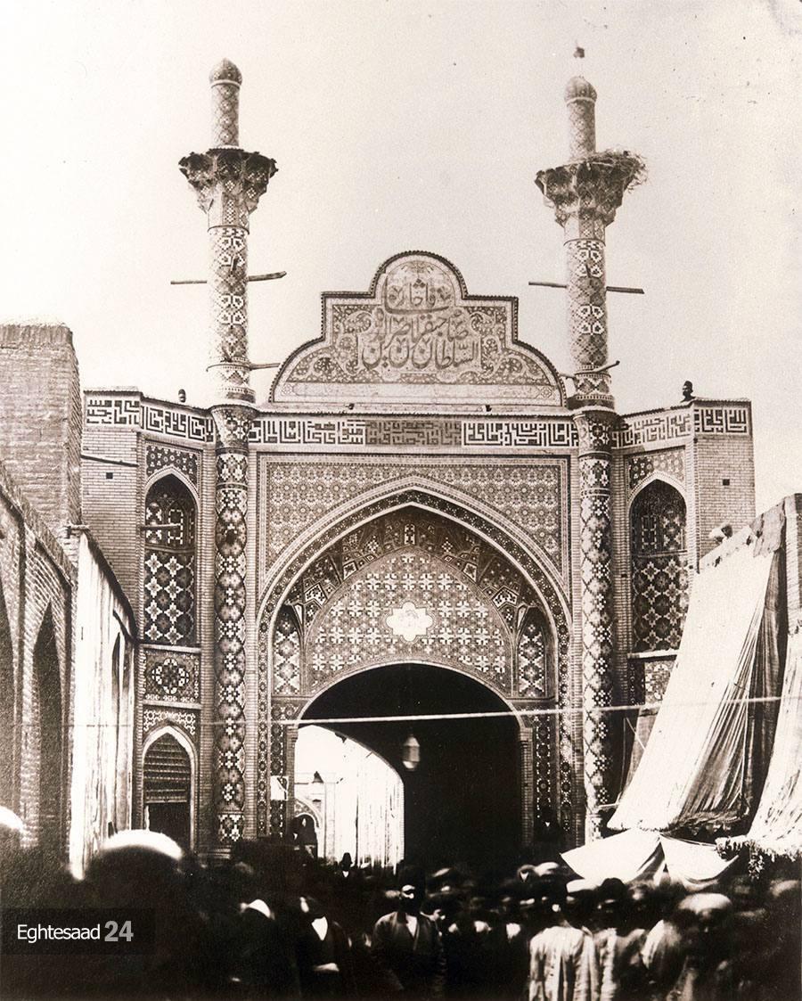 کتیبه‌ی ناصری سردر بازار عبدالعظیم