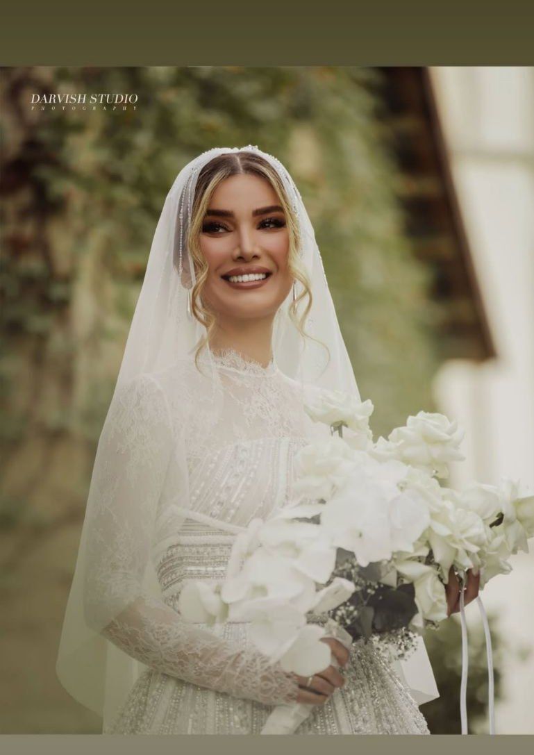 متین ستوده با لباس عروس پرنسسی