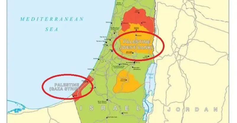درج نام کشور فلسطین در نقشه‌های بریتانیا
