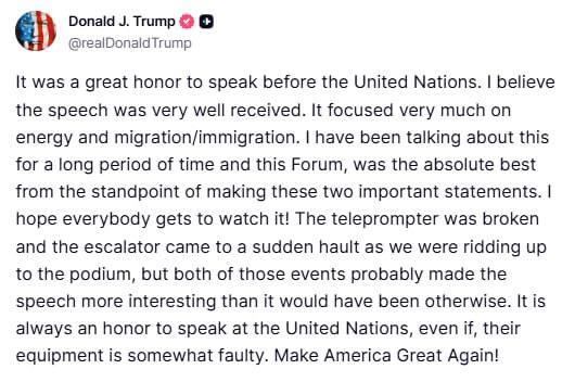 صحبت های ترامپ