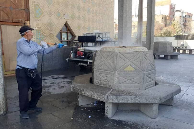 نظافت و شست‌شوی تئاتر شهر تهران