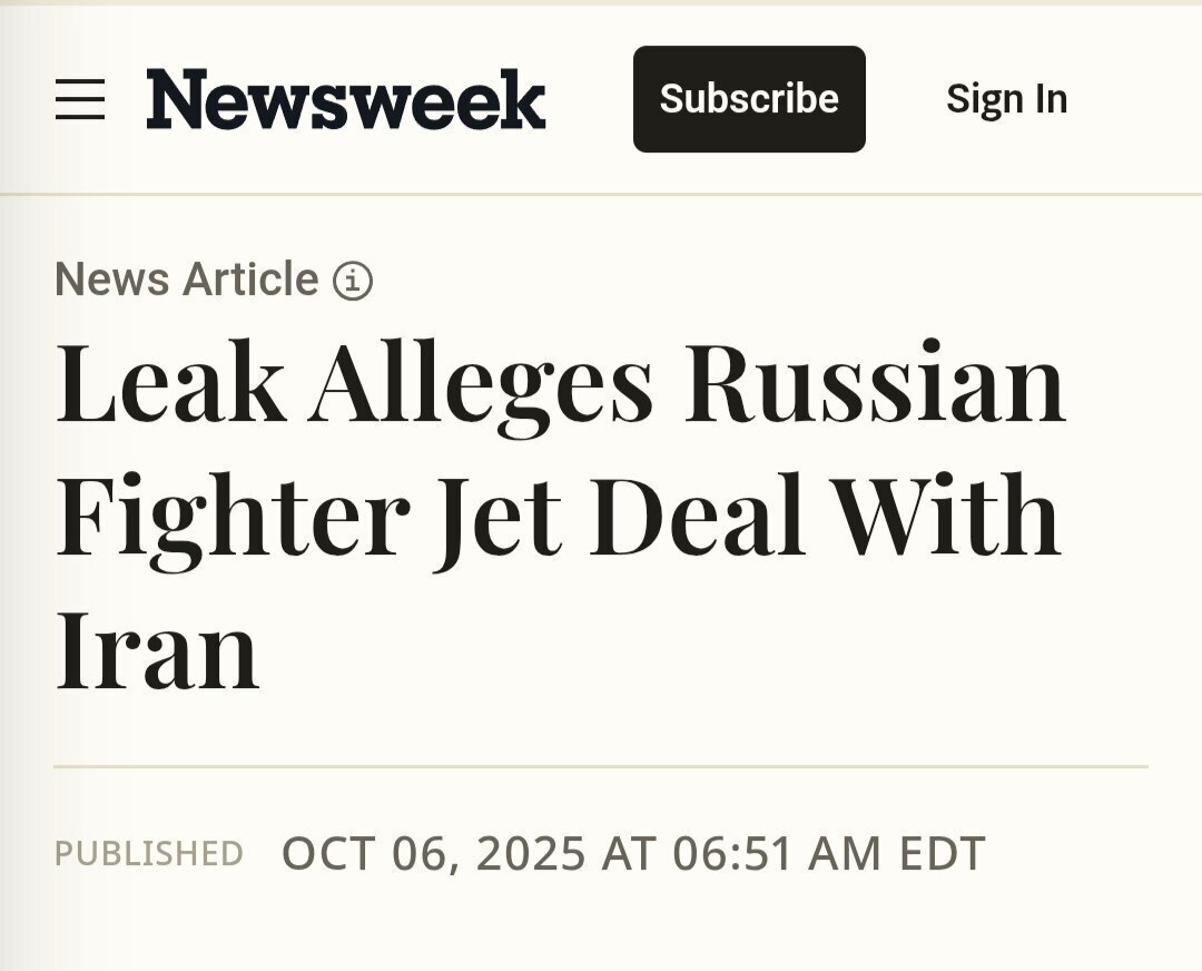 ادعای نیوزویک: ایران ده‌ها فروند جنگنده سوخو۳۵ روسیه می‌خرد