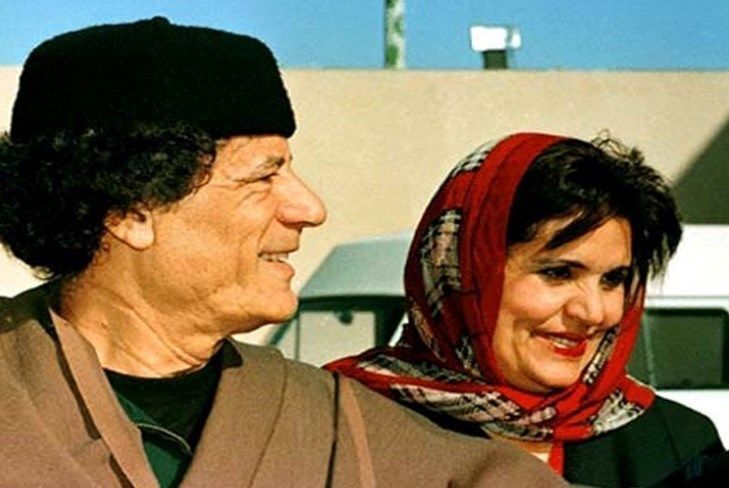 معمر قذافی و همسرش