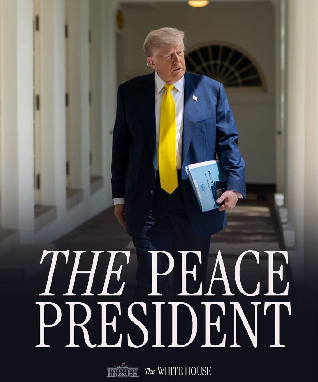 پوستر جدید کاخ سفید با پیام رئیس جمهور صلح