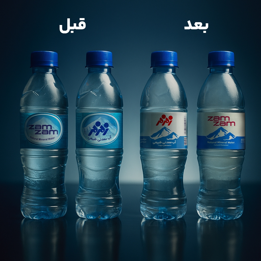 طراحی لیبل جدید بطریهای آب معدنی و آشامیدنی زمزم طراحی لیبل جدید بطریهای آب معدنی و آشامیدنی زمزم