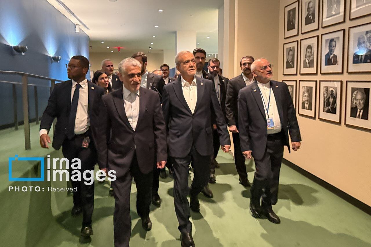 عکس/ تصاویر ویژه از ورود پزشکیان به سازمان ملل