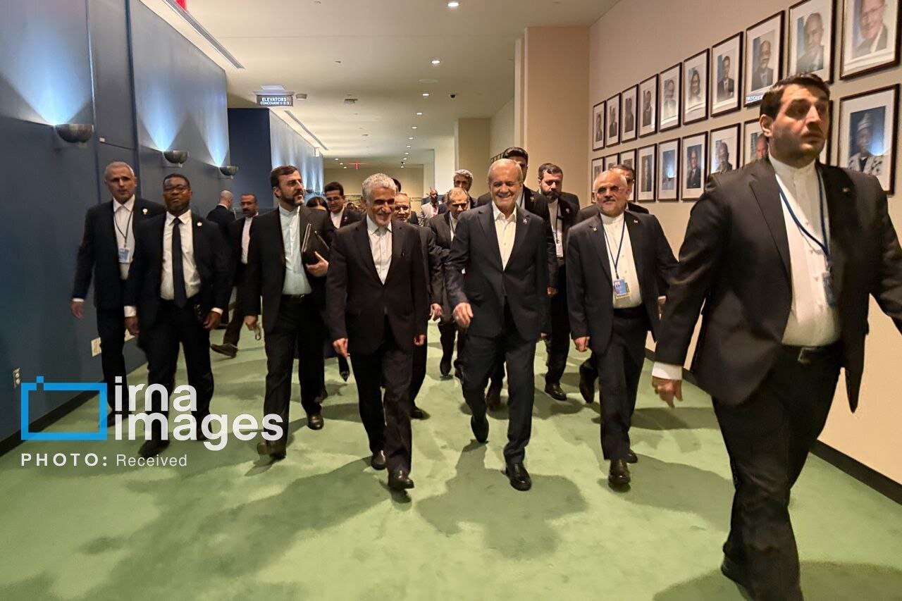 عکس/ تصاویر ویژه از ورود پزشکیان به سازمان ملل