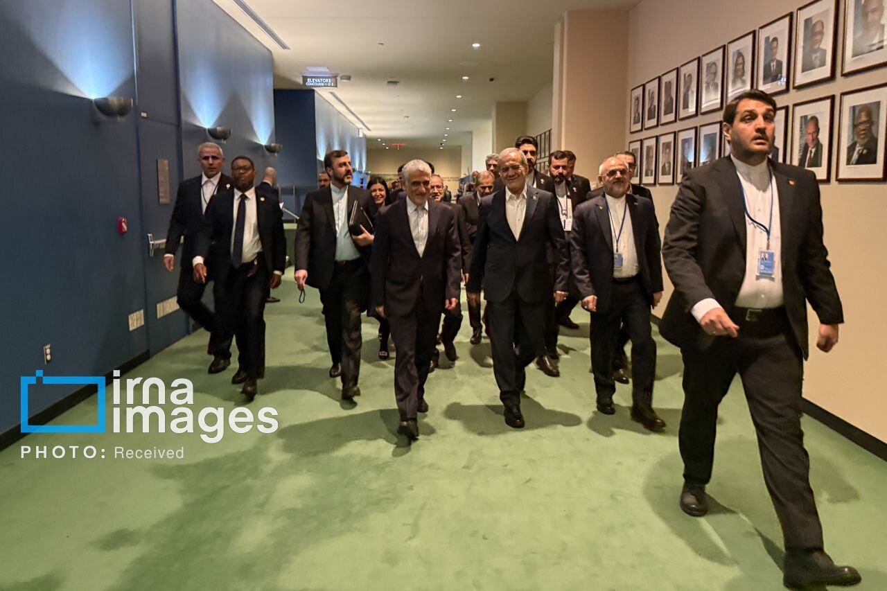 عکس/ تصاویر ویژه از ورود پزشکیان به سازمان ملل