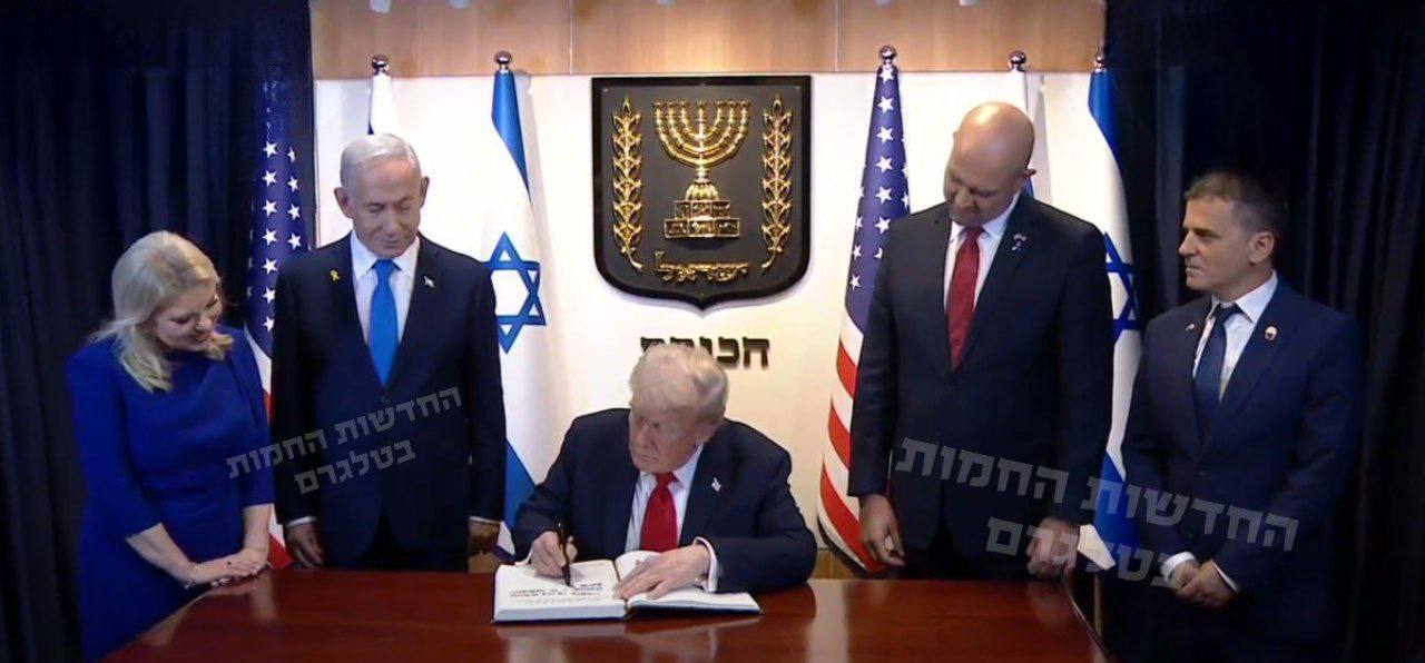 ترامپ در دفتر نتانیاهو در کنست