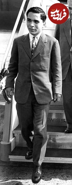 ملک حسین پادشاه اردن در فرودگاه لندن