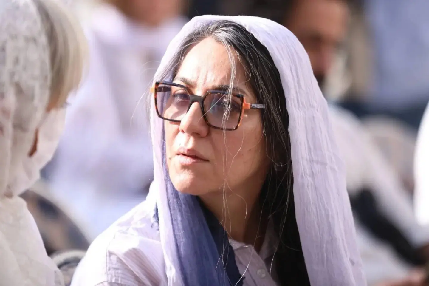 ستاره اسکندری در مراسم تشییع ناصر تقوایی