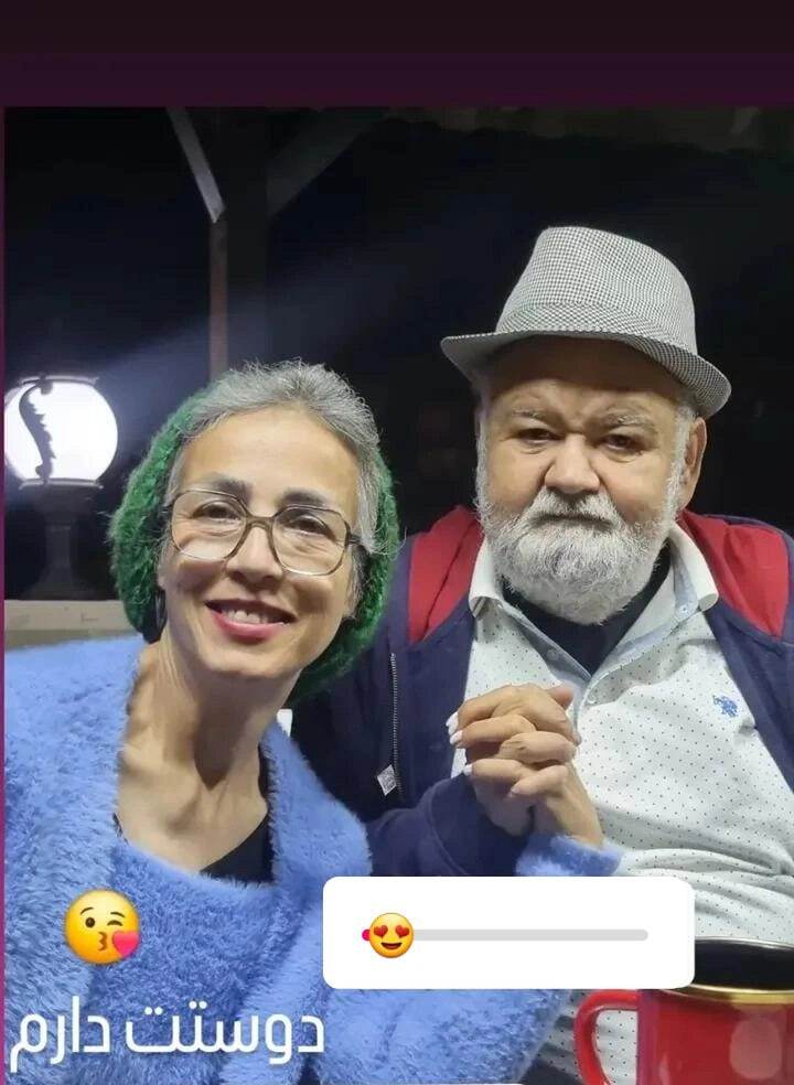 چهره جدید اکبر عبدی و همسرش