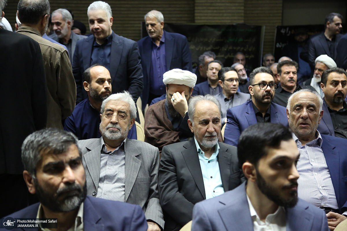 غکس/ حضور نجفی، شهردار پیشین تهران در مراسم بزرگداشت مادر حداد عادل