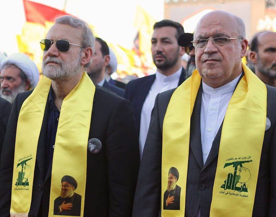 دیدار علی لاریجانی با دبیرکل حزب‌الله در بیروت