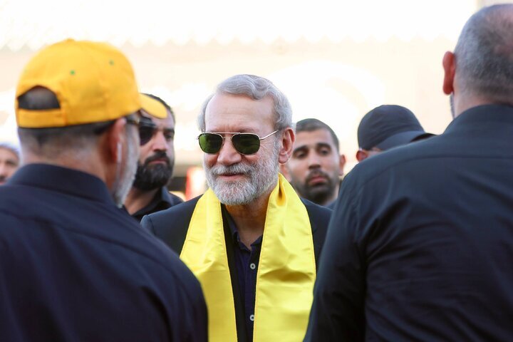 دیدار علی لاریجانی با دبیرکل حزب‌الله در بیروت+ عکس