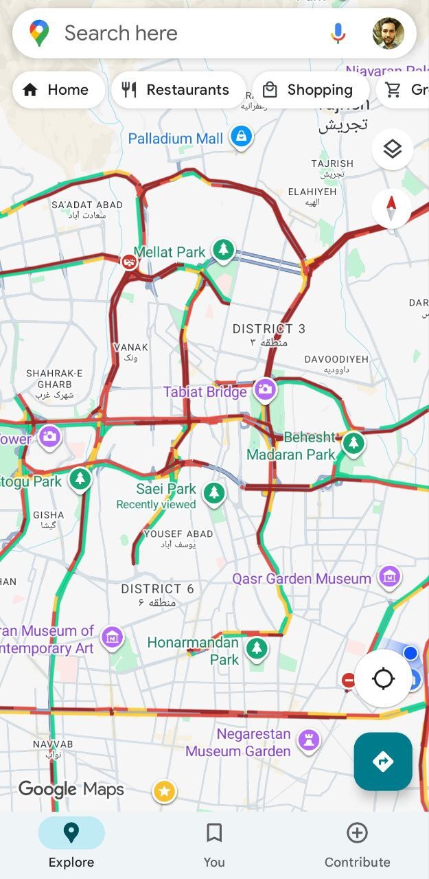 خیابان های تهران