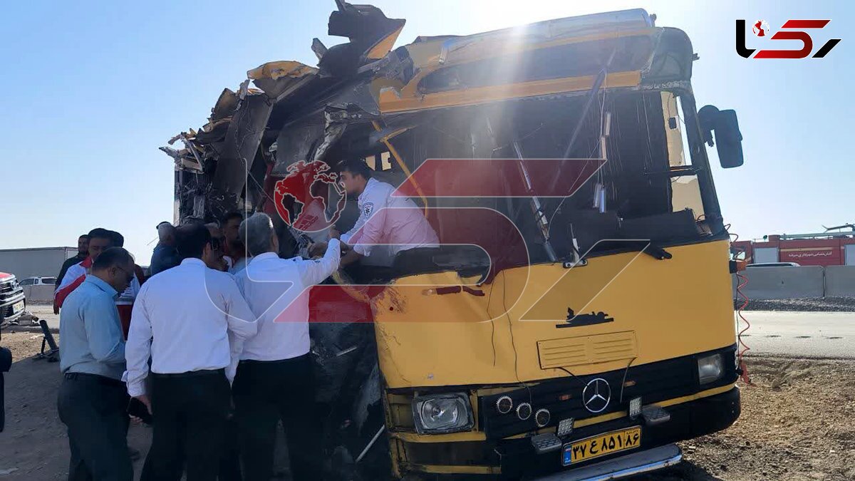 صحنه های دلخراش از تصادف اتوبوس