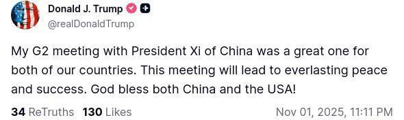 رضایت ترامپ از دیدارش با رئیس‌جمهور چین