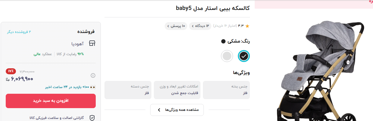 قیمت کالاسکه در بازار