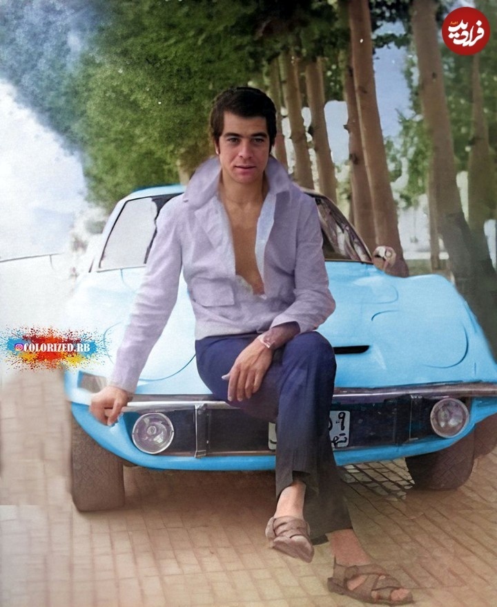 بهروز وثوقی با خودروی لوکسش در تهران