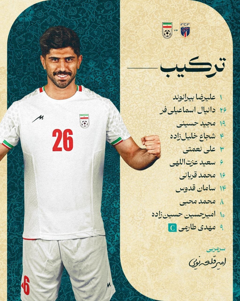 ترکیب تیم ملی ایران