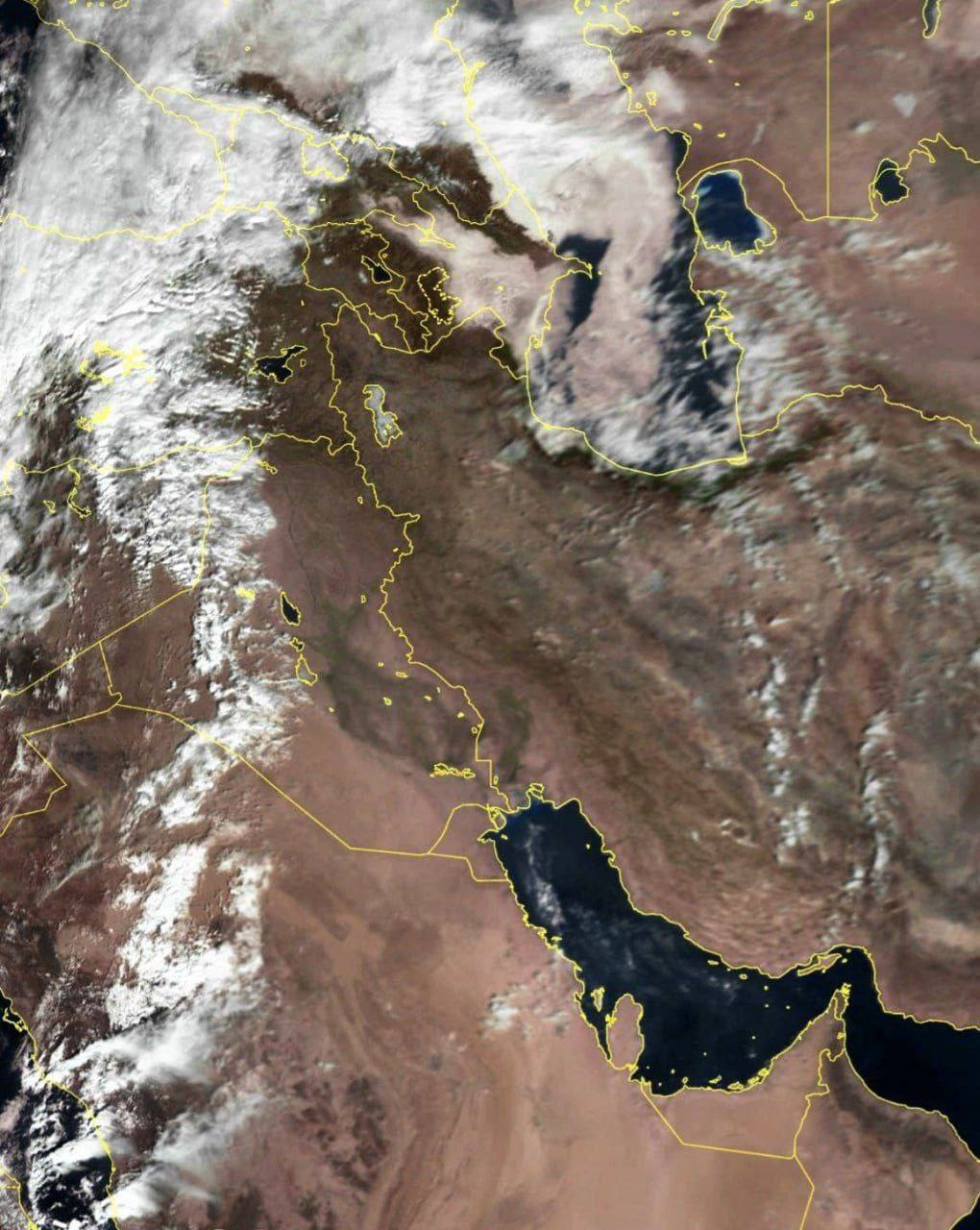 پوشش ابر در آسمان ایران