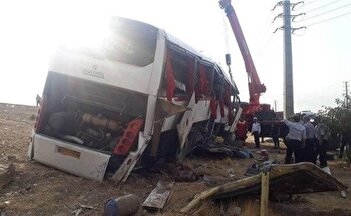 فیلم لحظه واژگونی وحشتناک اتوبوس تهران–یاسوج