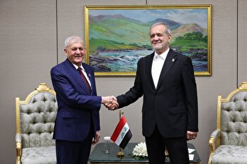 فیلم/ ملاقات رسمی پزشکیان با رئیس‌جمهور عراق