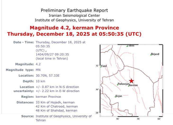 زلزله در کرمان زلزله در کرمان