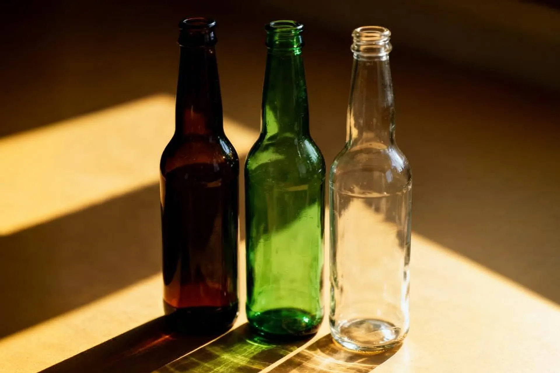 علت استفاده از بطری‌های سبز و قهوه‌ای برای ماءالشعیر