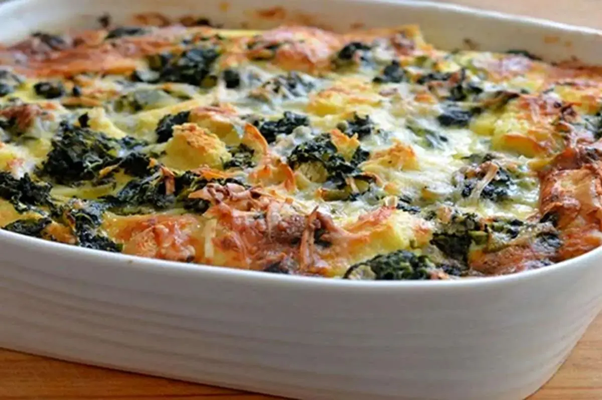 گراتن اسفناج؛ غذایی شیک و مقوی برای وعده‌های غذایی