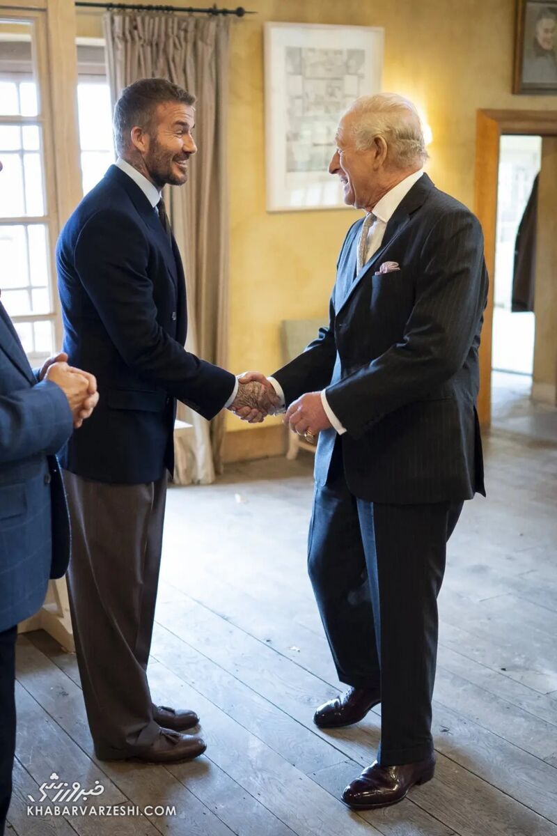 پادشاه چارلز سوم و دیوید بکهام