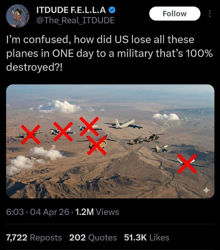 پربازدید شدن توییت کاربر آمریکایی درباره ارتش ایران