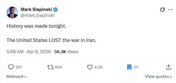 خبرنگار کانادایی: امشب تاریخ‌ساز شد. ایالات متحده جنگ در ایران را باخت