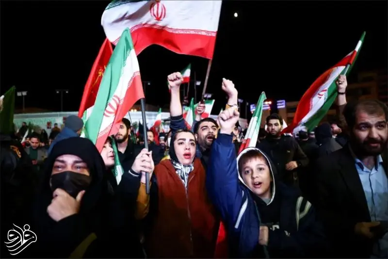 تجمع شبانه هم‌زمان با خبر آتش بس