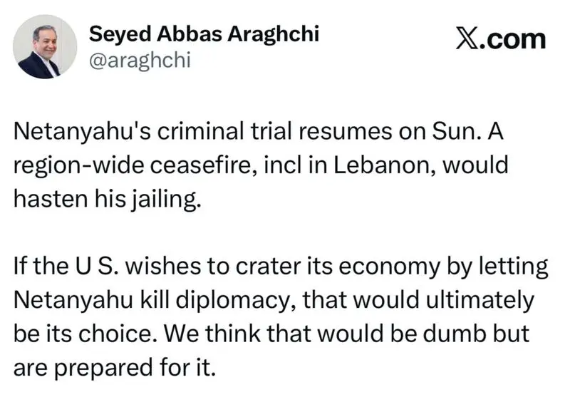 هشدار عراقچی به آمریکا و اسرائیل