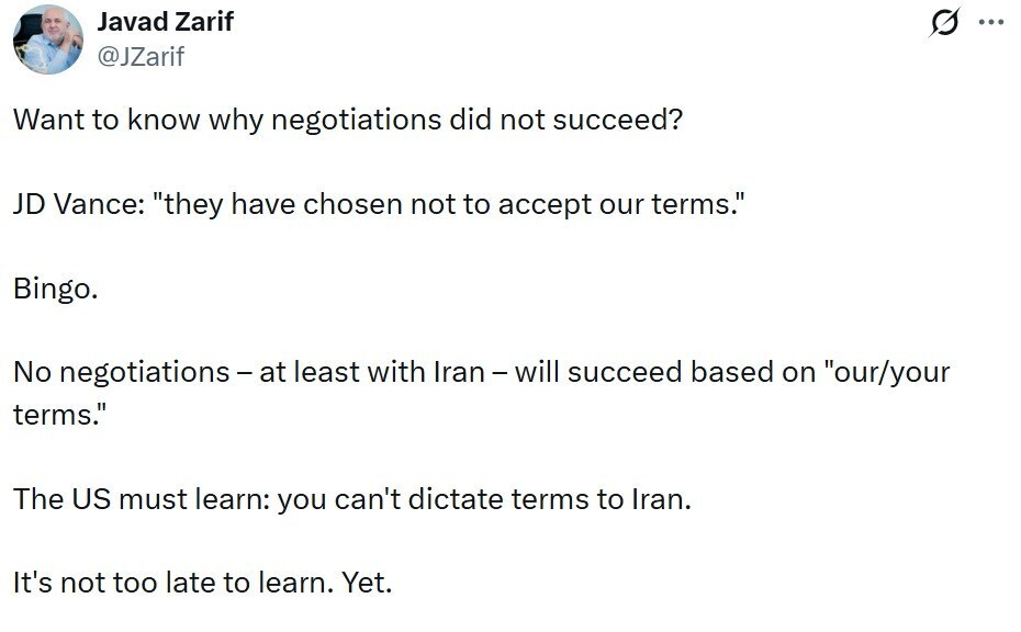 جواد ظریف توئیت زد