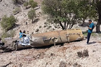 فیلم/ لاشه‌ موشک کروز رادارگریز انهدامی سامانه پدافندی