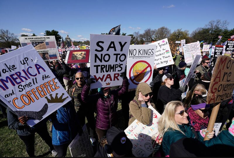 تظاهرات در ۳ هزار نقطه و شهر آمریکا در اعتراض به جنگ ترامپ علیه ایران