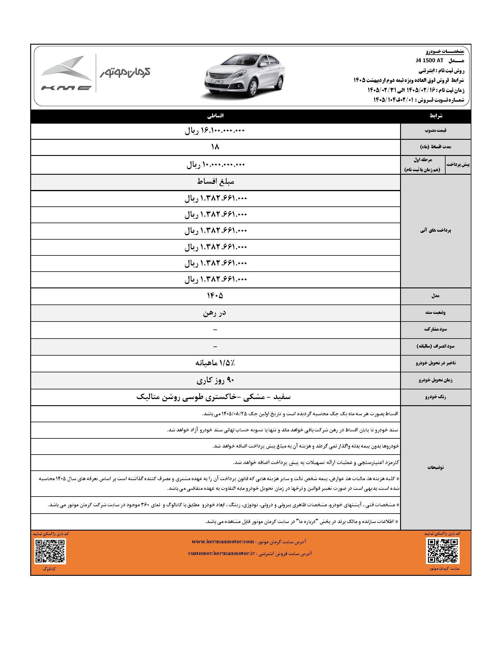 آغاز فروش ۴ محصول کرمان موتور