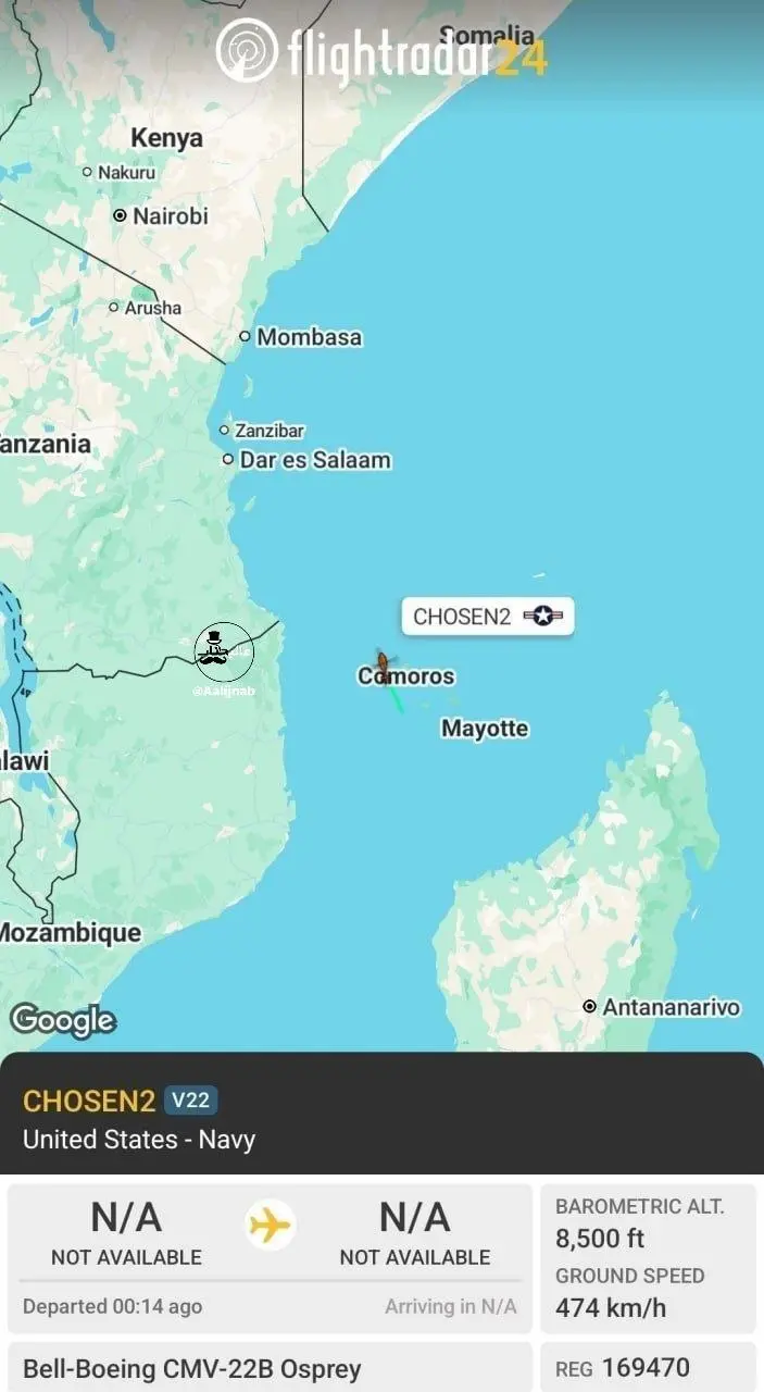 موقعیت دقیق ناو جورج بوش