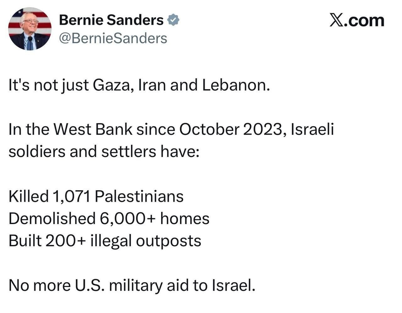 توییت برنی سندرز